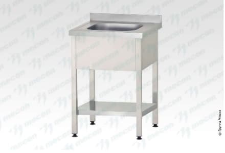Ванна моечная ВМЦп - 1000*600*860 "Profi Inox", 2 м/о 400*400*250, борт, отв. д/смесит.