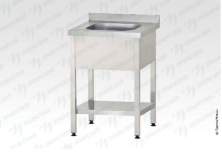Ванна моечная ВМЦп - 1000*700*860 "Profi Inox", 2 м/о 400*500*250, борт, отв. д/смесит.