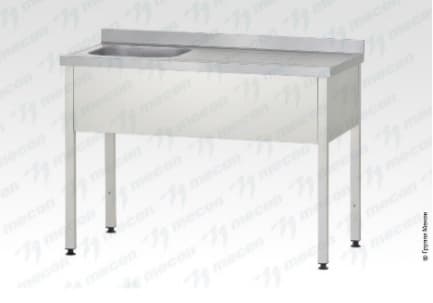Ванна с рабочей поверхностью РПЦп - 1200*600*860 "Profi Inox" правая, 1 м/о 400*400*250, борт, отв. д/смесит.