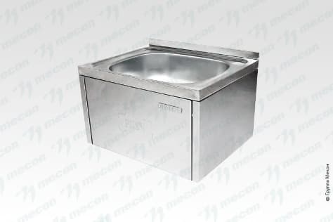Рукомойник технологический бедренный РТБб - 500*400*300 "Base", борт, отв. д/смесит. 