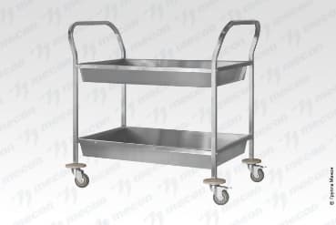 Тележка для сбора посуды ТДПп - 800*500*860 "Profi Inox", 2 уровня