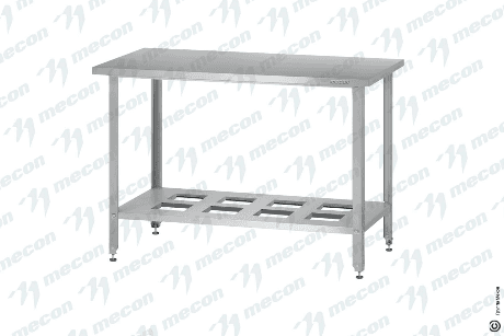 Стол производственный СПРн - 1000*600*860 "Norma Zn", борт (полка сплошная, ножка угловая)