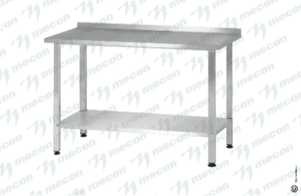 Стол производственный СПРн - 600*600*860 "Norma Inox", борт (полка перфорация; ножка профильная, тр. 40*40)