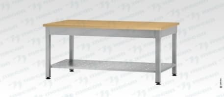 Стол кондитерский СПРп - 1500*600*860 "Profi Ral", бук/40 (полка перфорация)