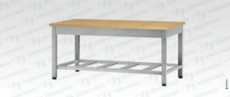Стол кондитерский СПРп - 1500*600*860 "Profi Ral", бук/40 (полка-решетка)