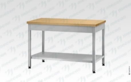 Стол кондитерский СПРп - 1500*700*860 "Profi Inox", бук/40 (полка сплошная)