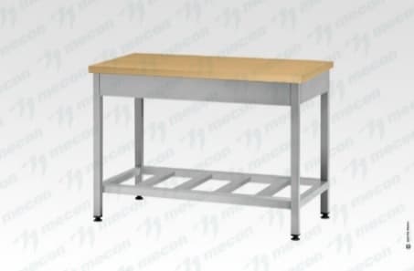 Стол кондитерский СПРп - 1500*700*860 "Profi Inox", бук/40 (полка-решетка)