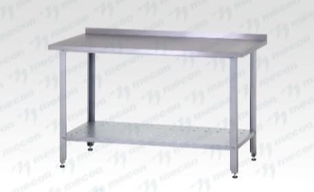 Стол производственный СПРн - 1000*600*860 "Norma Inox", борт (полка перфорация, ножка угловая)