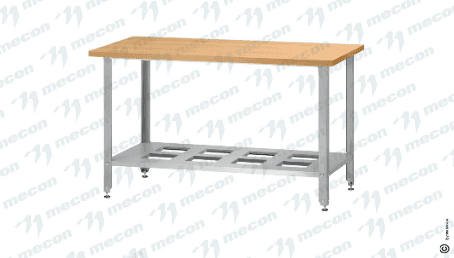Стол кондитерский СПРн - 1200*600*860 "Norma Inox", бук/40 (полка сплошная; ножка профильная, тр. 40*40)