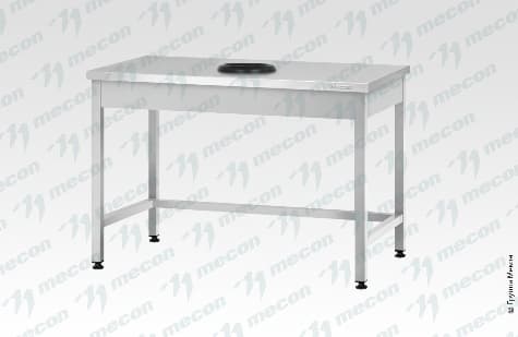 Стол производственный СПРп - 800*800*860 "Profi Inox", сбор отходов, борт (полка-обвязка)