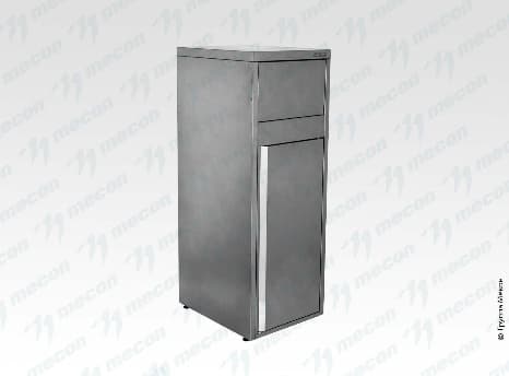 Тумба-урна для фудкорта ТДФр - 500*600*1250 "Retail", нерж. сталь