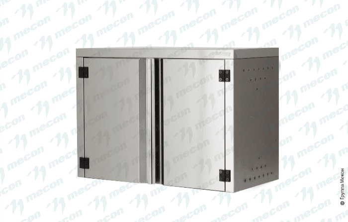 Полка навесная закрытая ПНЗн - 1000*400*600 "Norma Inox", двери распашные, полка перфорация