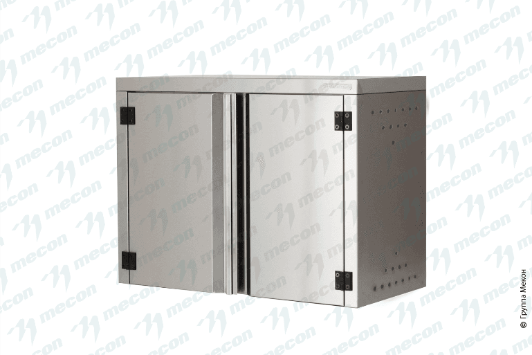 Полка навесная закрытая ПНЗн - 1000*400*600 "Norma Inox", двери распашные; сетки "стаканы" - 2 шт.